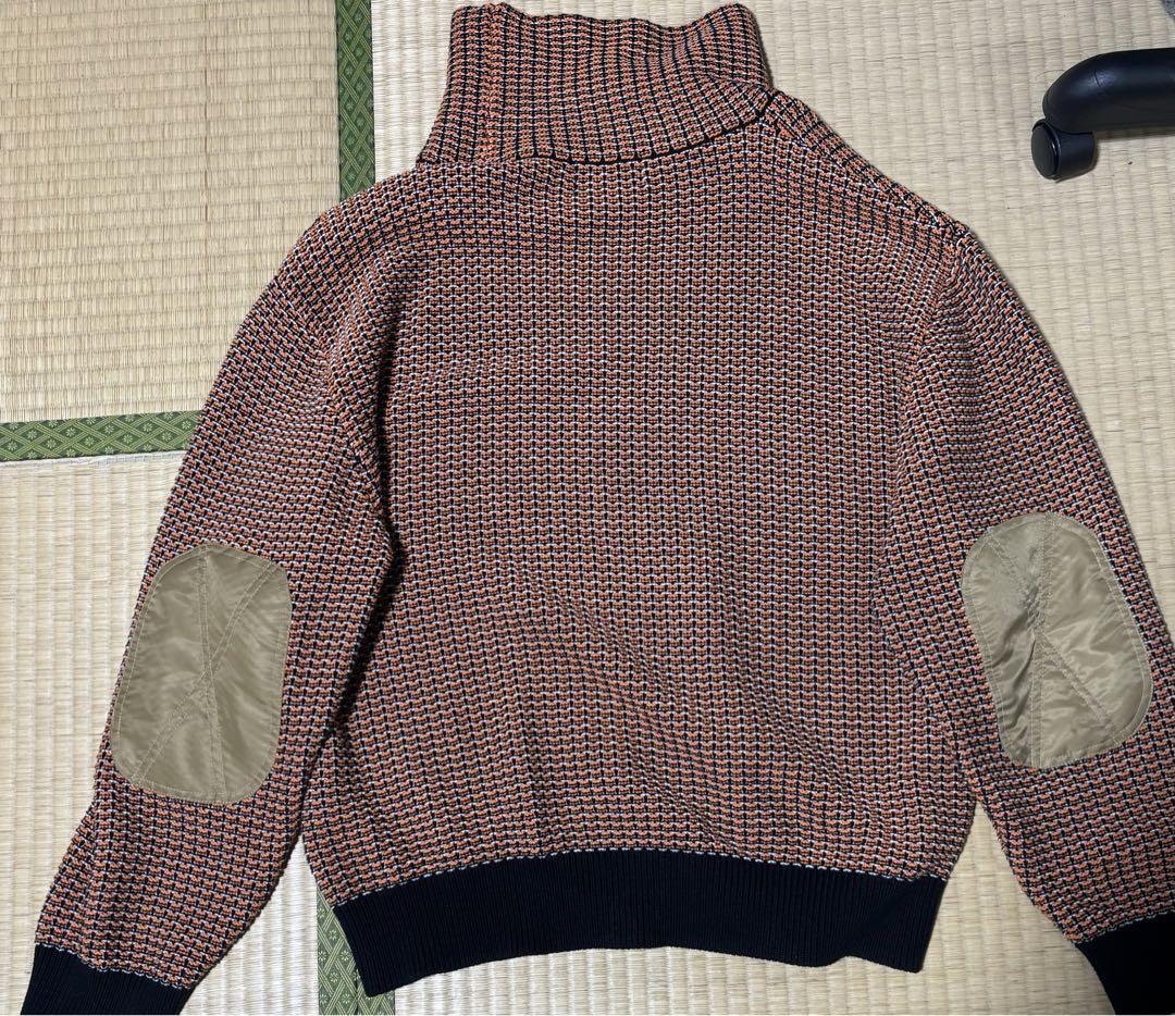 PHINGERINタートルネックセーター 肘パッチ付き