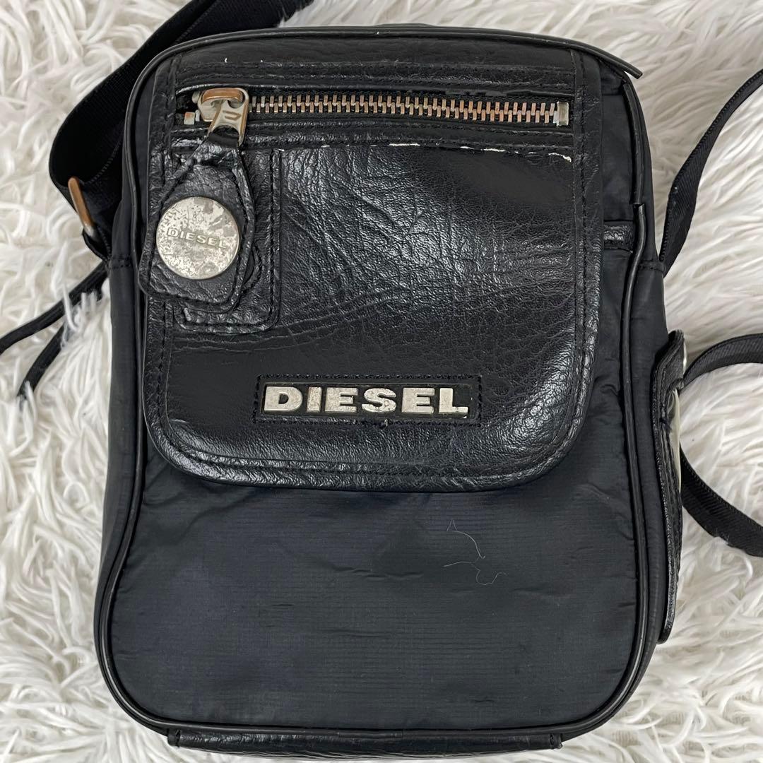 希少 DIESEL y2k ショルダーバッグ レザー ナイロン - メルカリ