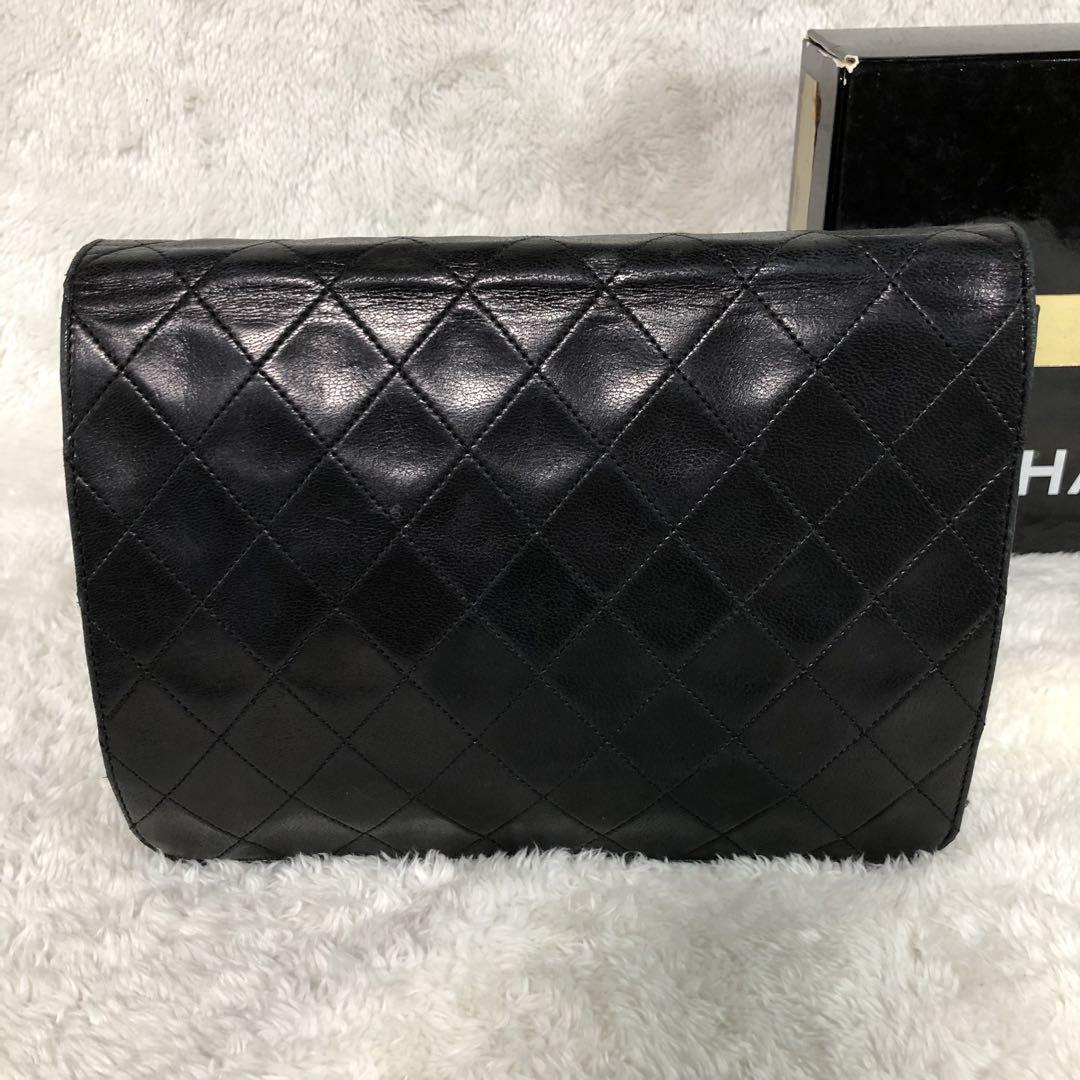 CHANEL マトラッセ チェーン ショルダーバッグ ラムスキン ブラック