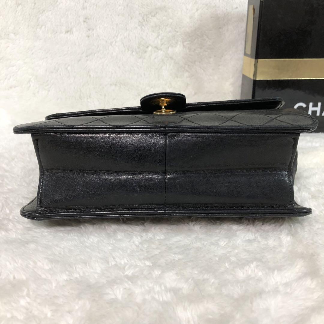 CHANEL マトラッセ チェーン ショルダーバッグ ラムスキン ブラック