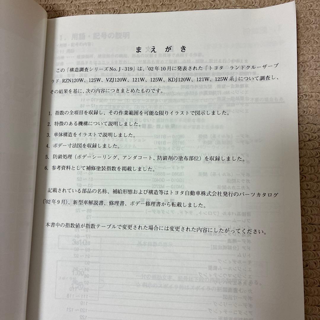 プラド120系整備マニュアル No.J-319やや傷や汚れあり
