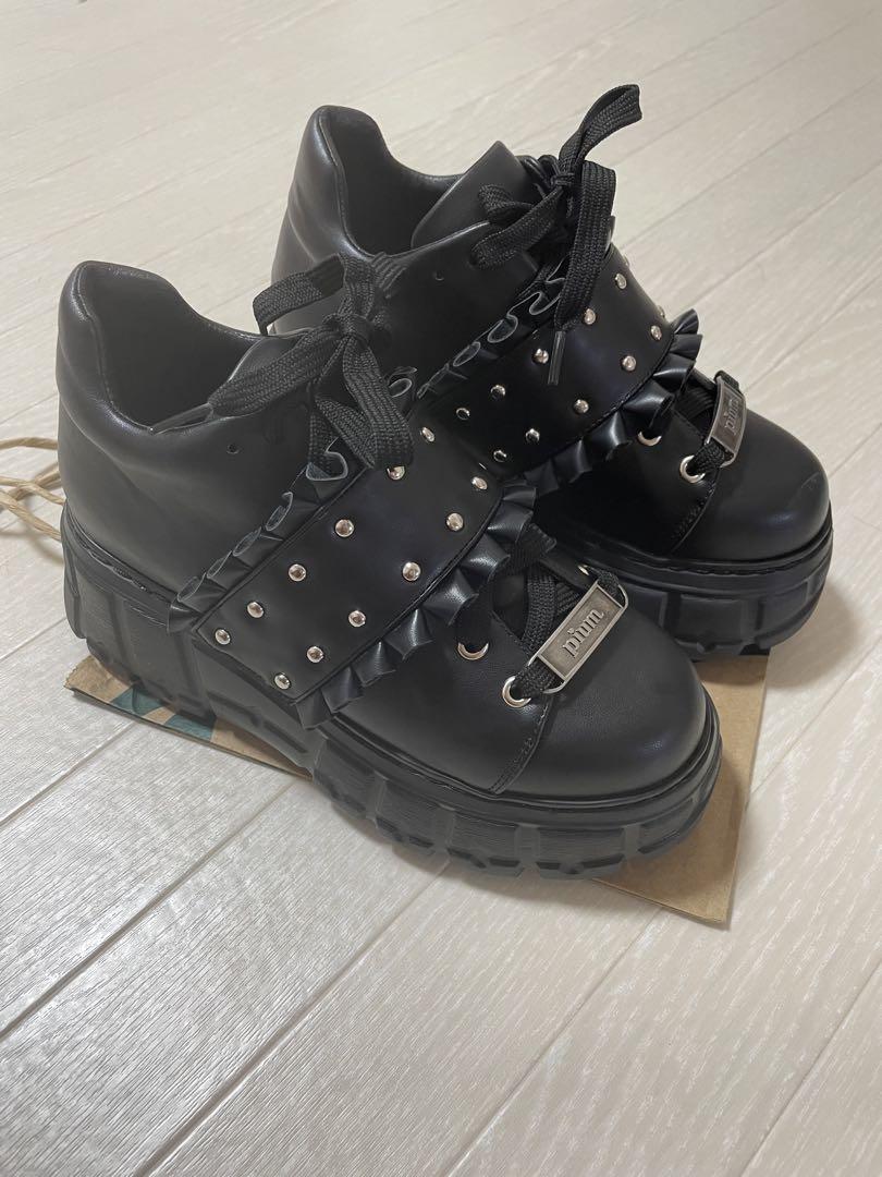 pium フリルベルトボリュームスニーカー Mサイズ black