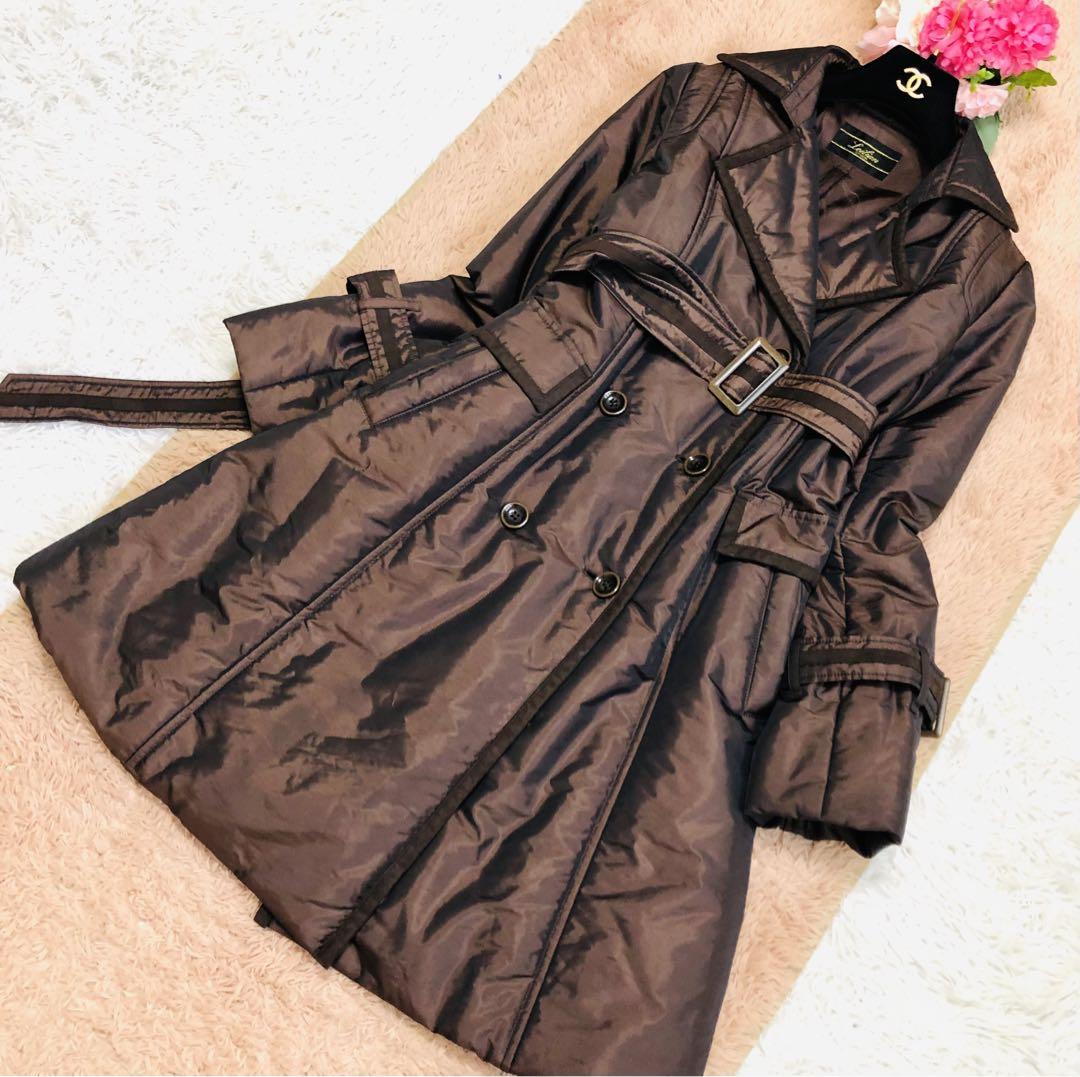 売約済❶Leilian レリアンAライントレンチコート　ブラウン❷ニットセット