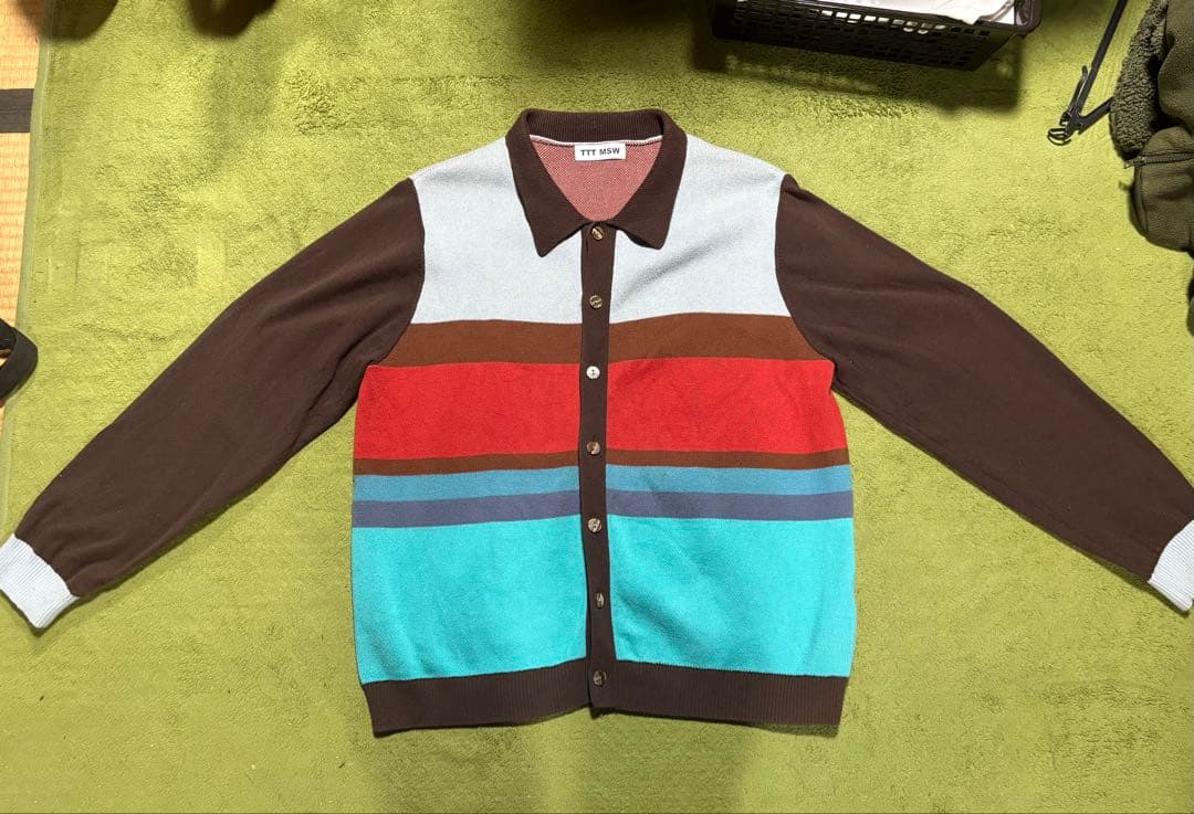 TTT MSW 22AW Border Knit CardiganM TTT_MSW