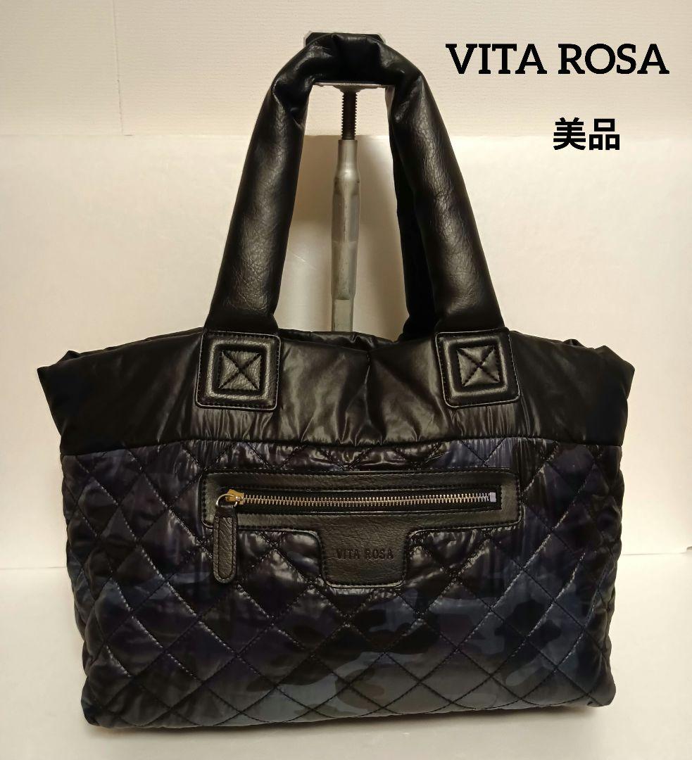 美品 VITA ROSA ナイロン トートバッグ キルティング 迷彩柄 大容量