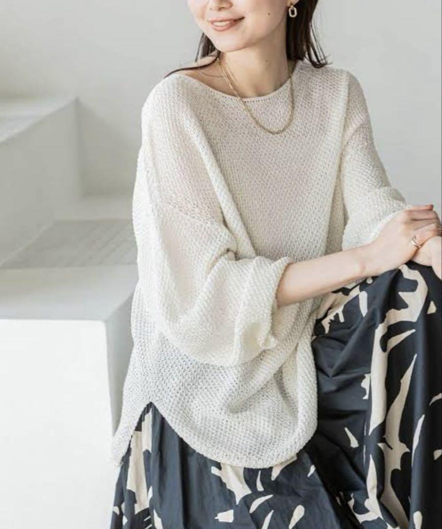 NOBLE ペーパーヤーンカノコ Back Vプルオーバー