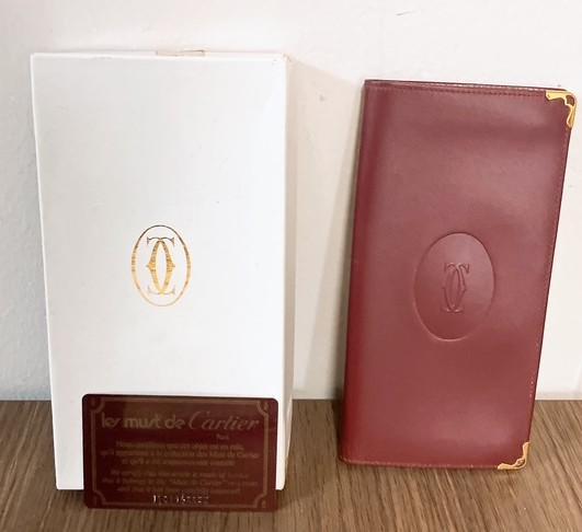 Cartier マストライン 札入れ レザー ボルドー