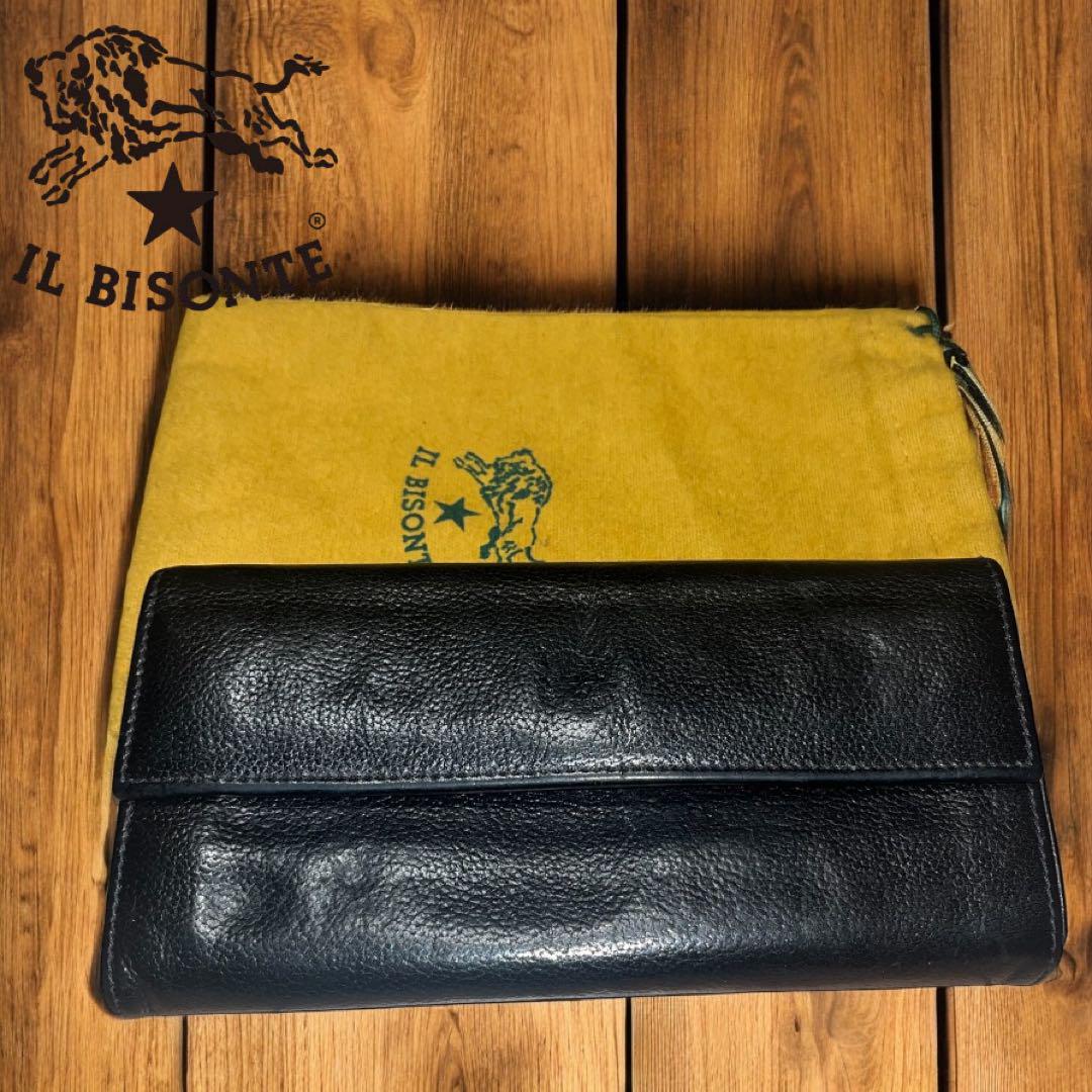 IL BISONTE ブラック 長財布 保存袋付き イルビゾンテ 長財布 保存袋付 - メルカリ