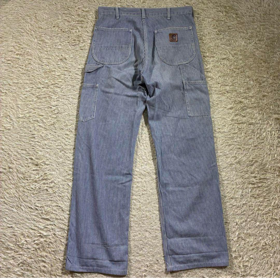 カーハートCarhartt ヒッコリーストライプ ワークパンツ 30 ビンテージカーハートCarhartt ヒッコリーストライプ ワーク