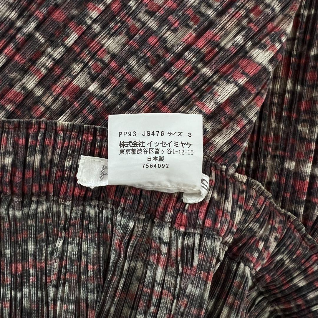 PLEATS PLEASE イッセイミヤケ ツイード 転写柄 プリーツ スカート