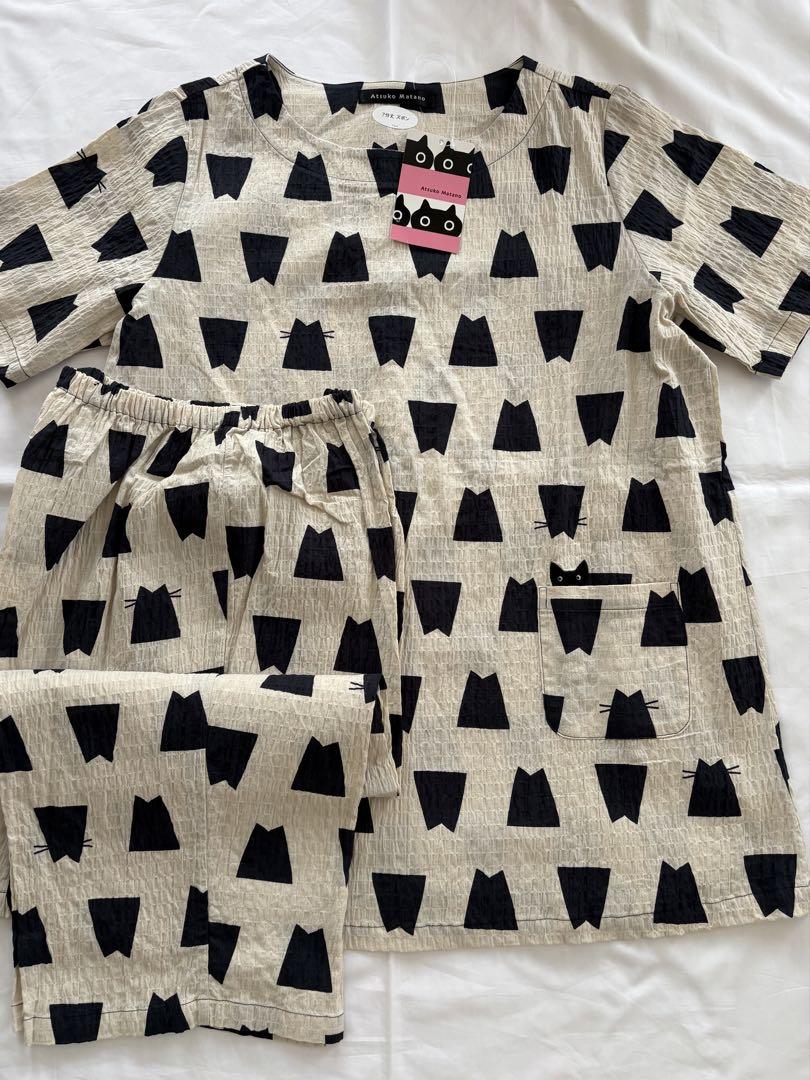 新品ワコールWacoalマタノアツコパジャマサイズ LL♪黒猫