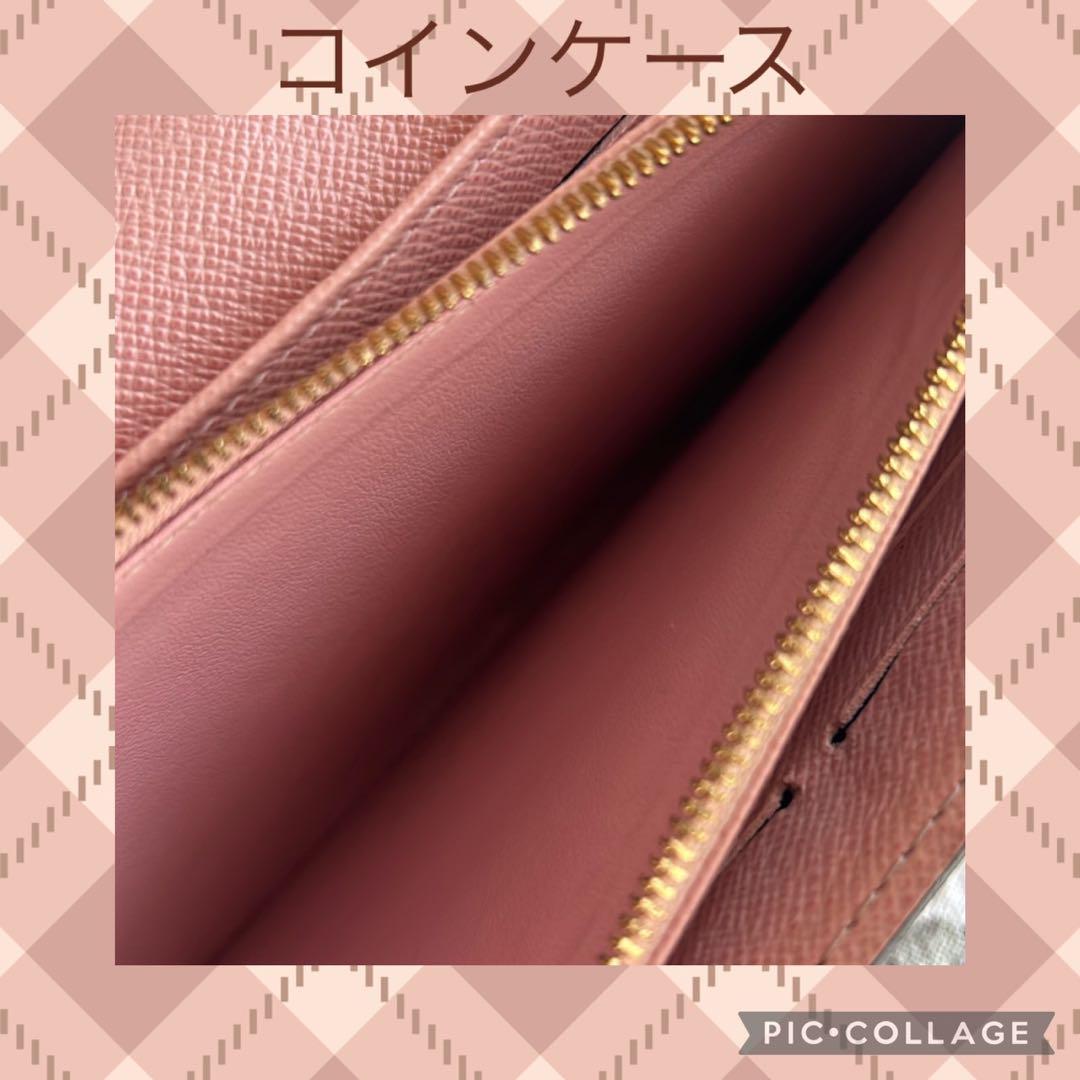 正規品。美品。ルイヴィトンダミエ新型サラ。ルイヴィトンダミエ長財布。内側ピンク