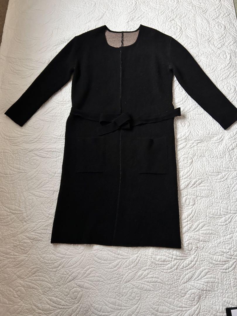 ブラック　カシミア ロングカーディガン