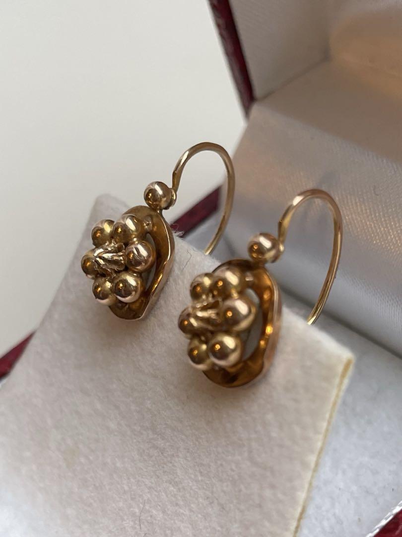 フランス　アンティーク　ジュエリー　ピアス　ドルムーズ　18k