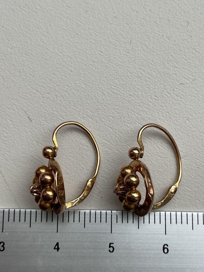 フランス　アンティーク　ジュエリー　ピアス　ドルムーズ　18k