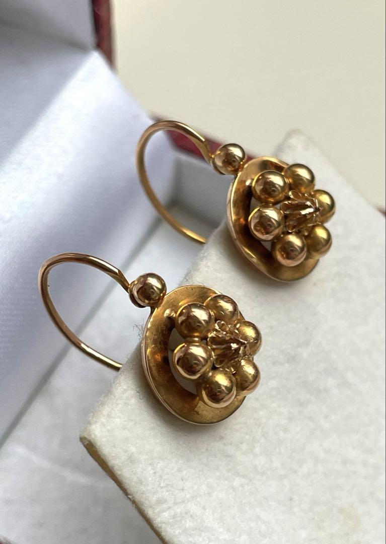 フランス　アンティーク　ジュエリー　ピアス　ドルムーズ　18k
