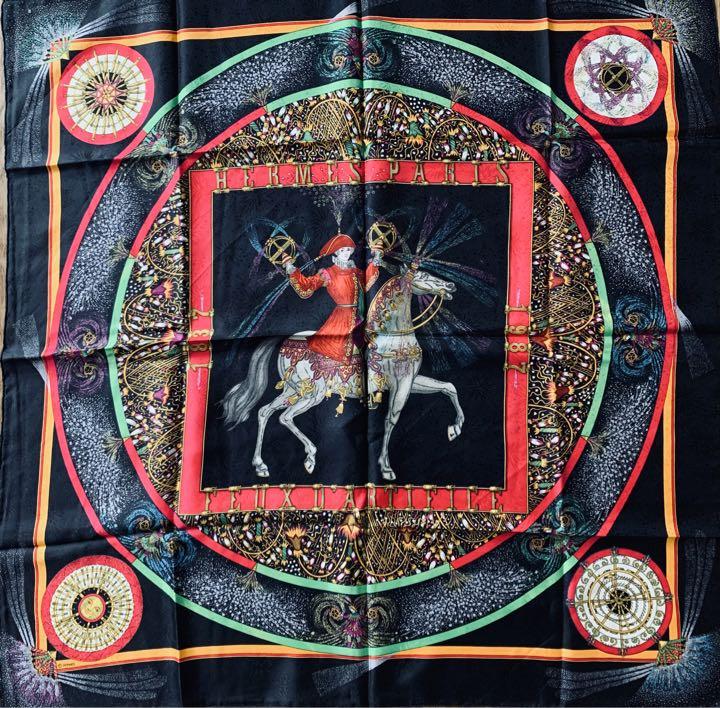 HERMES シルクスカーフ カレ90 HERMES エルメス カレ 90 刺繍が織りなす伝説 シルク スカーフ 2