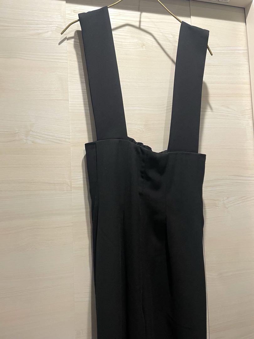 美品⭐︎DISCOAT⭐︎ハイウエストワイドストラップサロペット⭐︎ブラック