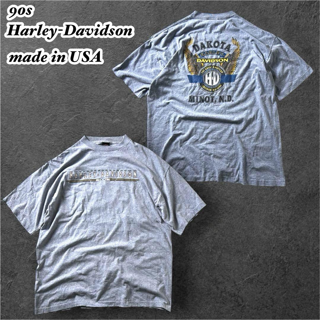【USA製】両面　Harley-Davidson 90s イーグル 90sハーレーダビッドソンアメリカ製両面プリントウイング