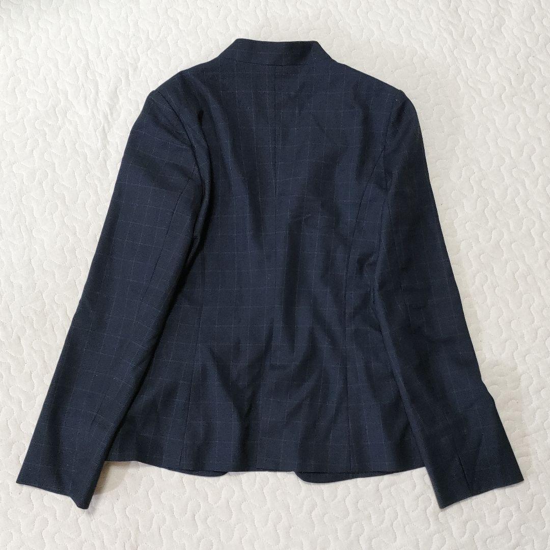 美品✨スーツセレクト　セットアップ　ノーカラージャケット　ネイビー　9号/L