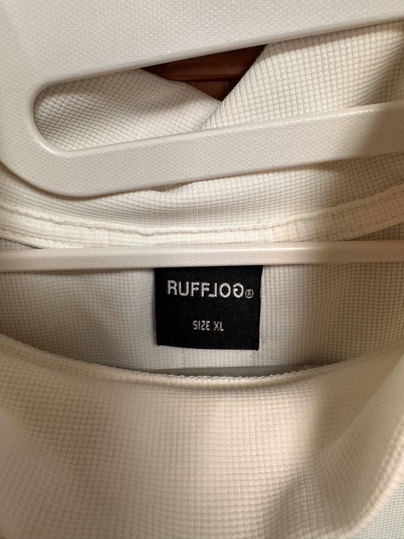 スケールモデル 新作 ラフロッグ RUFFLOG ハイネック ホワイト XL ゴルフシャツ メンズウェア
