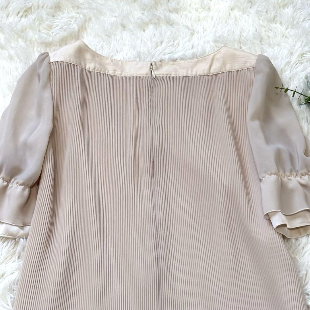 美品✨TO BE CHIC プリーツ リボンワンピース 膝丈 半袖 40