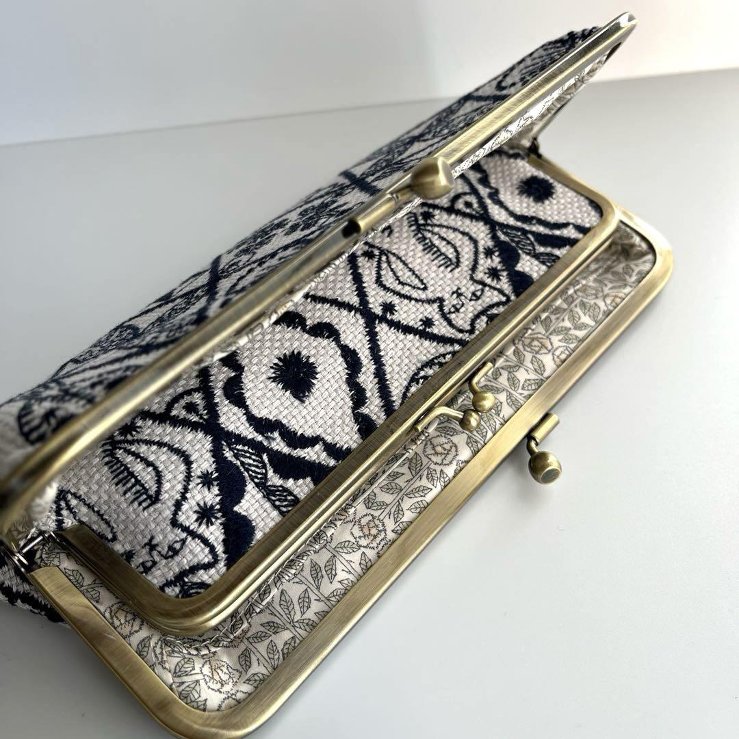 ハンドメイド がま口長財布 ミナペルホネン symphony