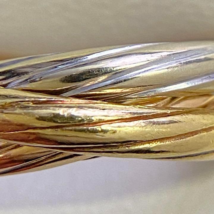 K18　スリーカラーゴールド　3連リング　サイズ12号　トリニティ　7.2g