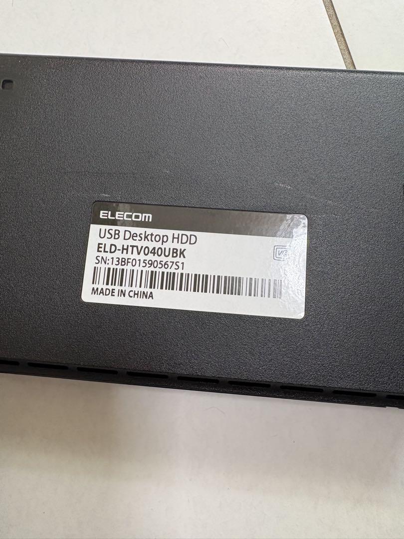 ELECOM ELD-HTV040UBK 4TB ブラック 外付けハードディスク