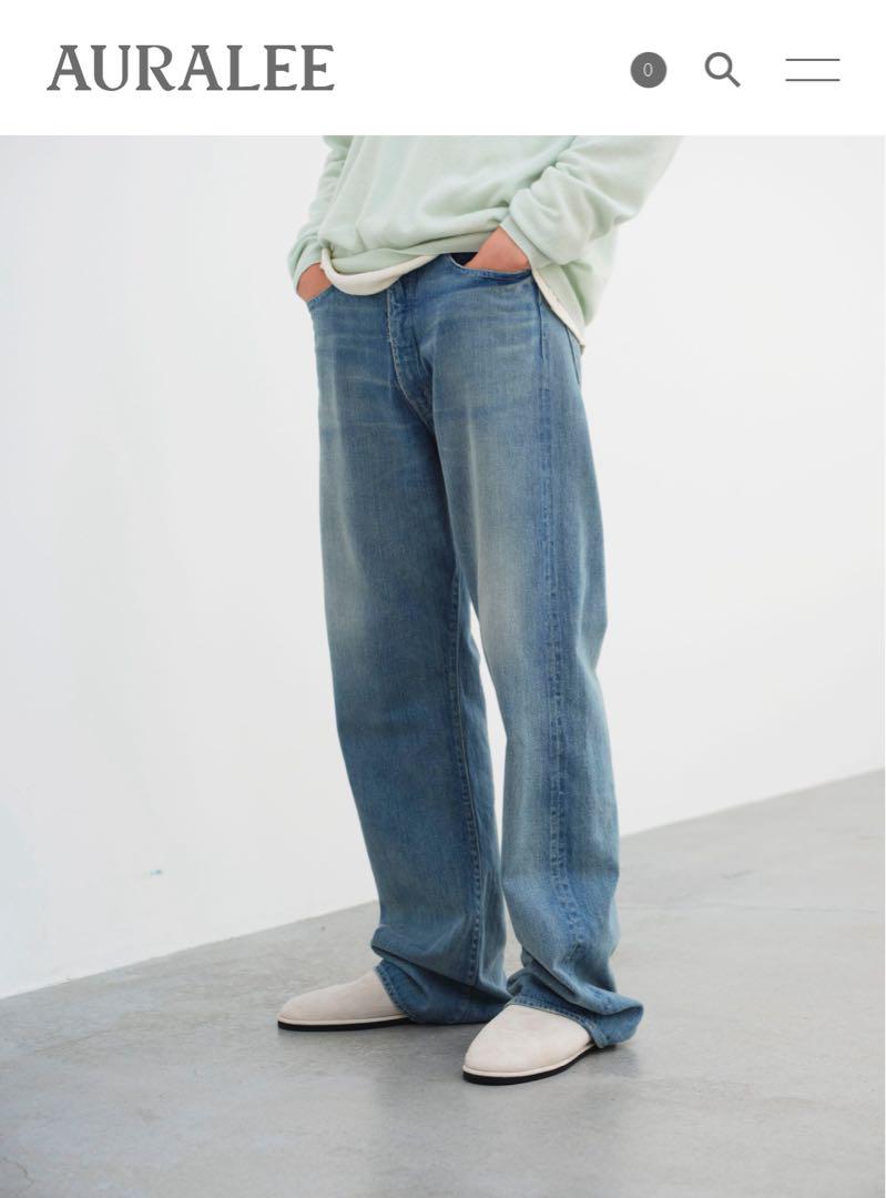 パンツ 25ss AURALEE SELVEDGE DENIM WIDE PANTS AURALEE Selvedge Faded Light Denim Wide Pants - LIGHT INDIGO