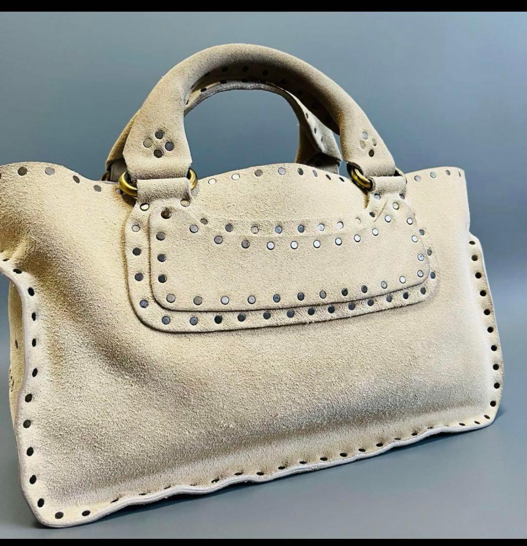 セリーヌブギーバック白xベージュ