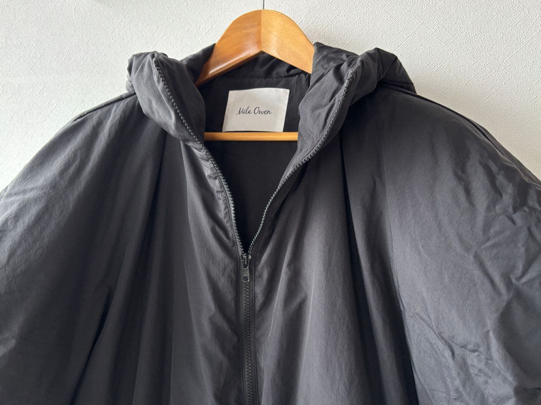 ミラオーウェン Mila Owen サスティナブルサイドリボンダウンポンチョ