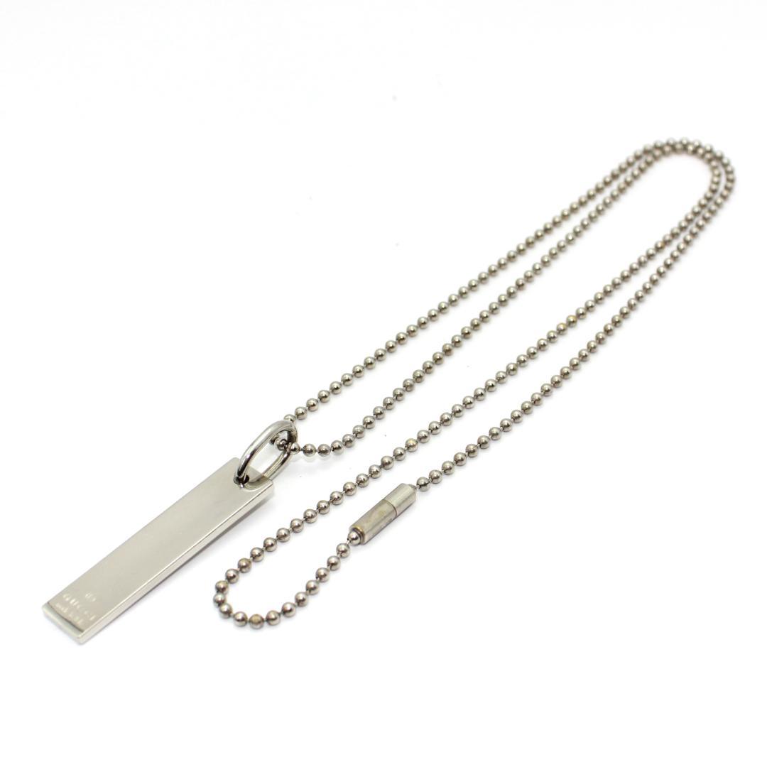 GUCCI グッチ プレート ボールチェーン シルバー ネックレス SV925