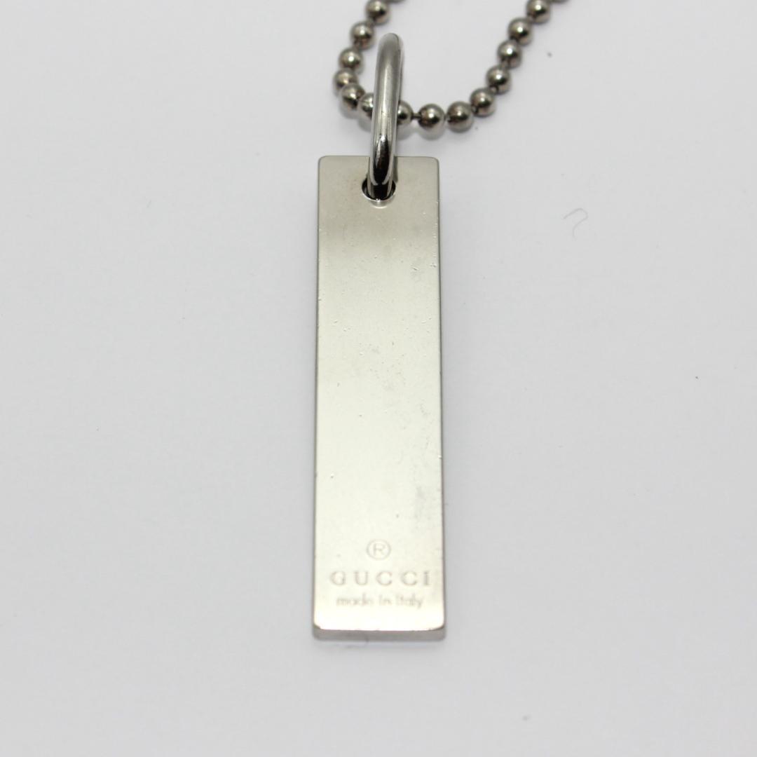 GUCCI グッチ プレート ボールチェーン シルバー ネックレス SV925