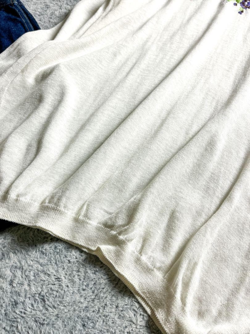 【45R】45rpm コットン100%ギマニットチュニック ワンピース 花柄刺繍