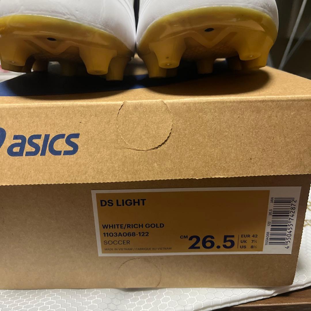 ASICS サッカーシューズ スパイク ホワイト/ゴールド 26.5 ASICS サッカーシューズ スパイク ホワイト/ゴールド 26.5