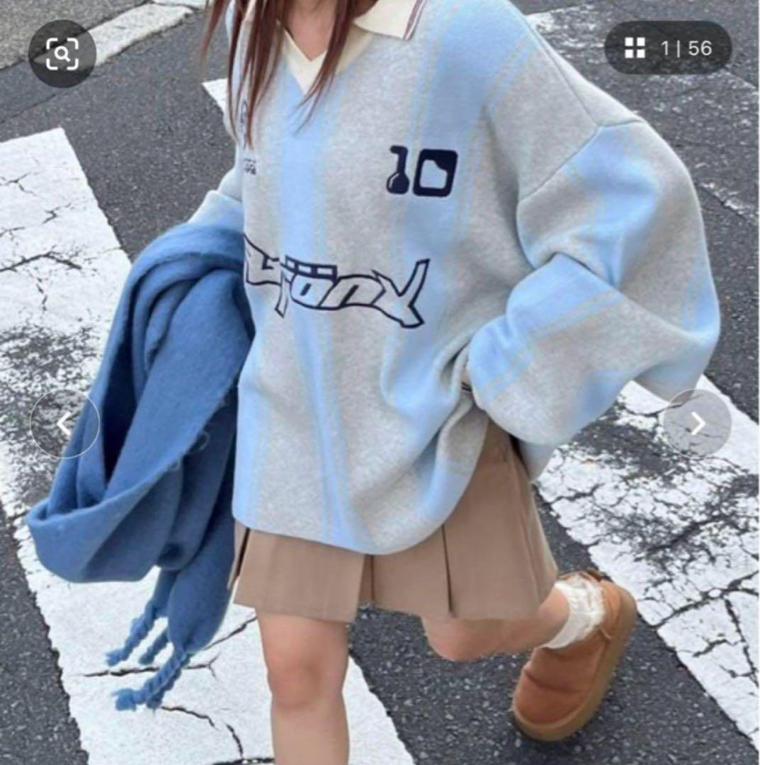 who\'s whogallery サッカーニット グレー