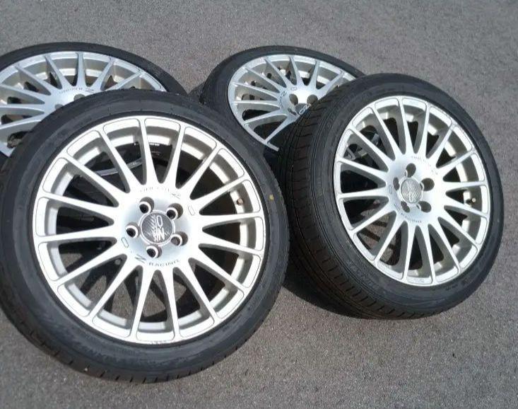 17×7.5J PCD100 215/45R17 バリ山　3/4