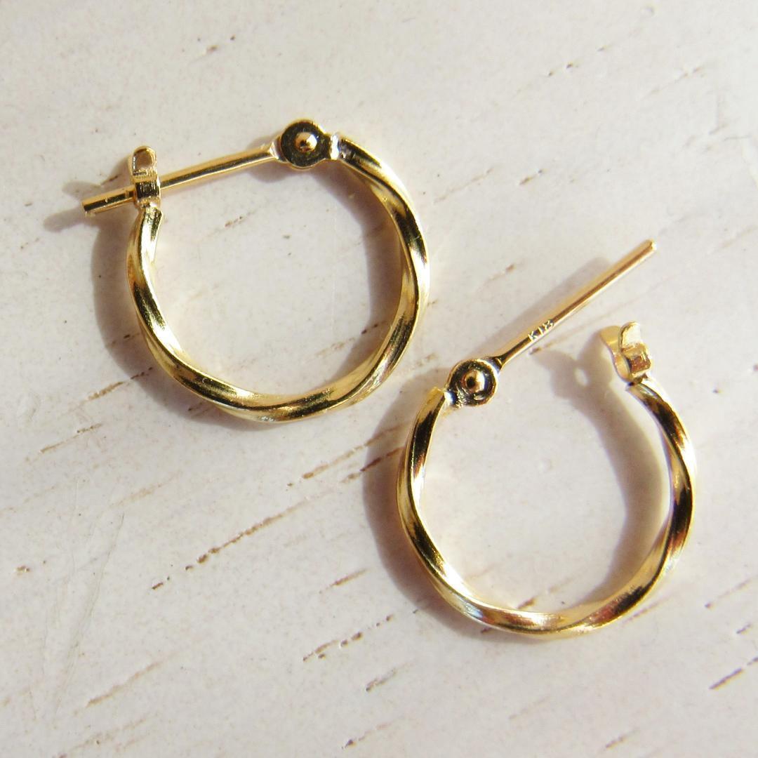 ピアス フープピアス 18K K18 刻印 新品 刻印あり 本物