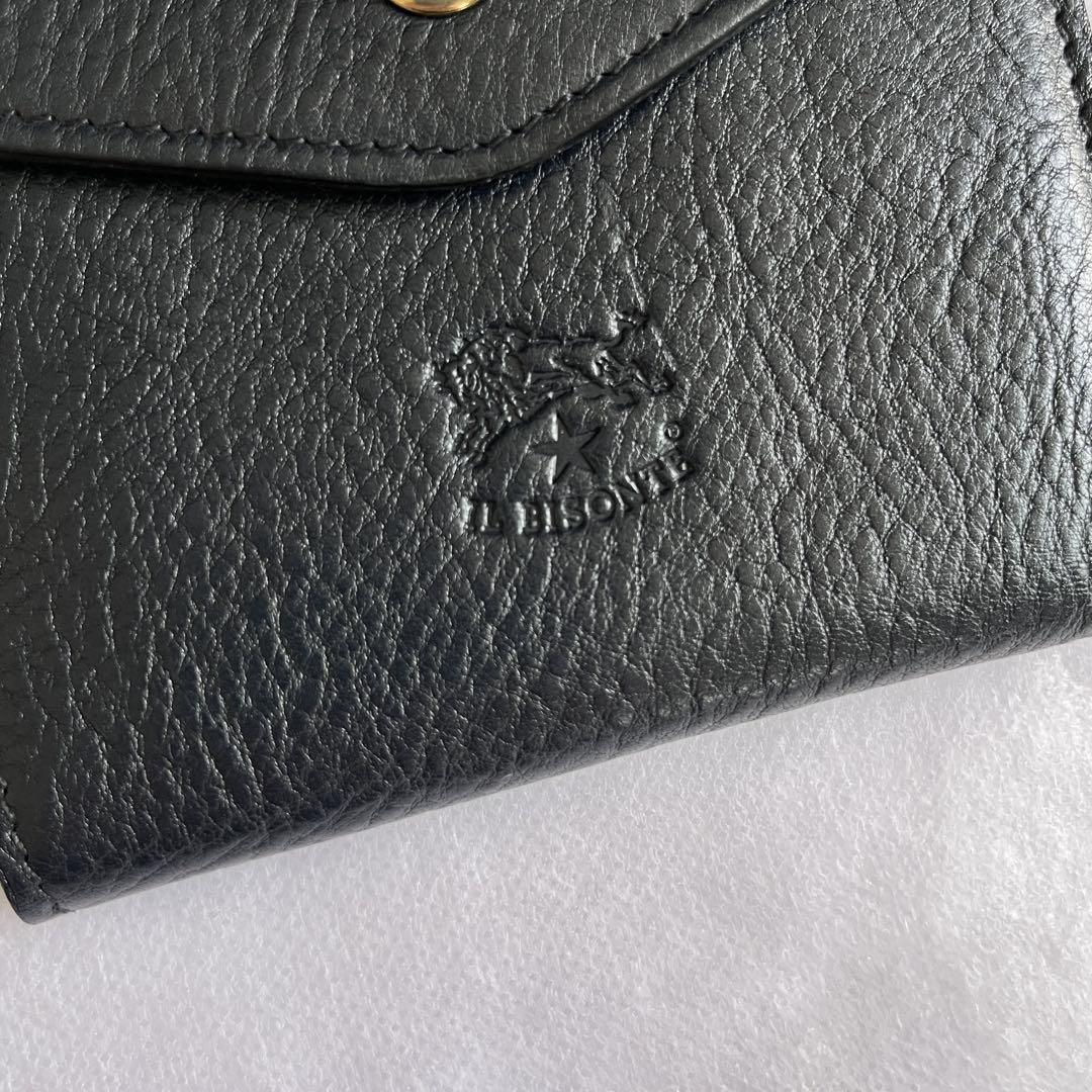 【未使用】IL BISONTE がま口財布 二つ折り ブラック