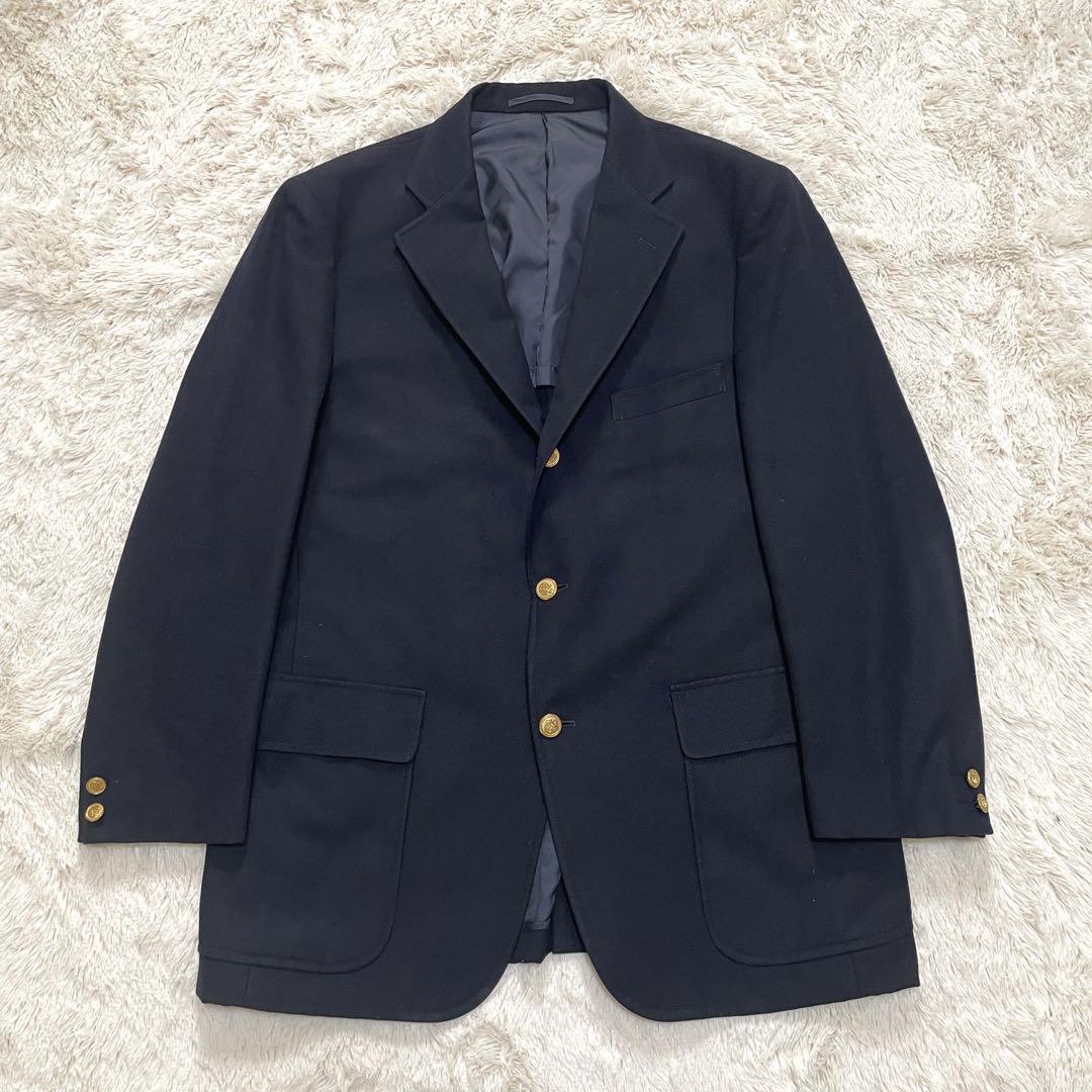 希少サイズ　2XL ジェイプレス 紺ブレ 金ボタン　テーラード　ウール