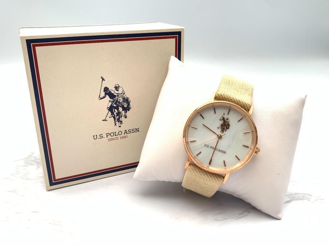 【不動】U.S. POLO ASSN. ゴールド ベージュ 腕時計