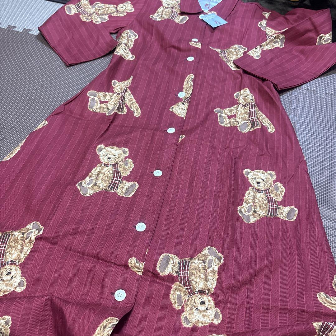新品タグ付 アツキオオニシ　長袖スリーパー　ベア ワンピース サイズM