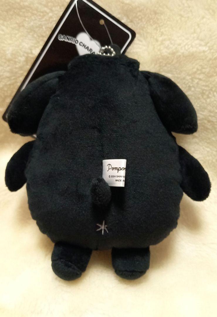 新品　サンリオ　ポムポムプリン　ブラック　マスコットホルダー　ぬいぐるみ