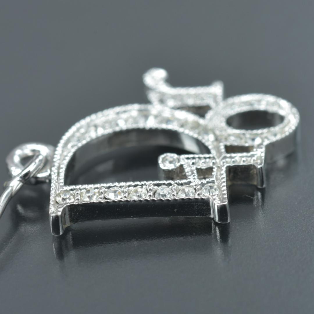 希少美品☆クリスチャンディオール ピアス ラインストーン ツイスト シルバー Christian Dior クリスチャンディオール ピアス Dロゴ ライン