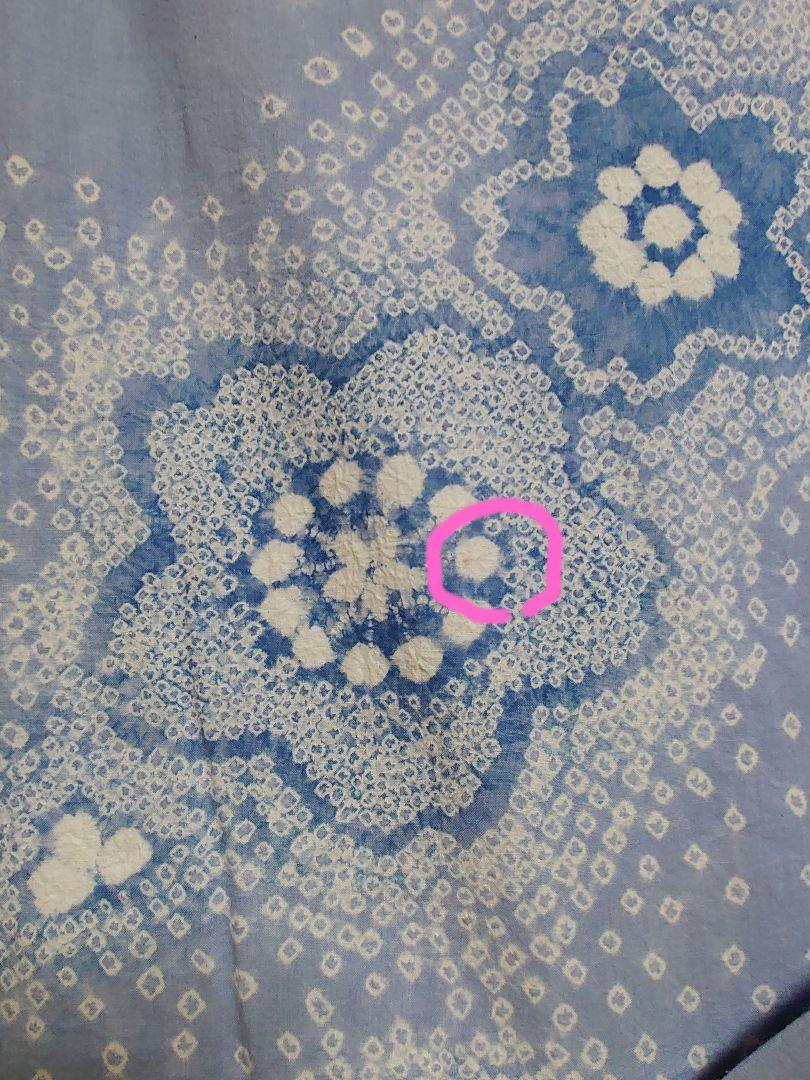 有松絞り　浴衣　桜模様　水色