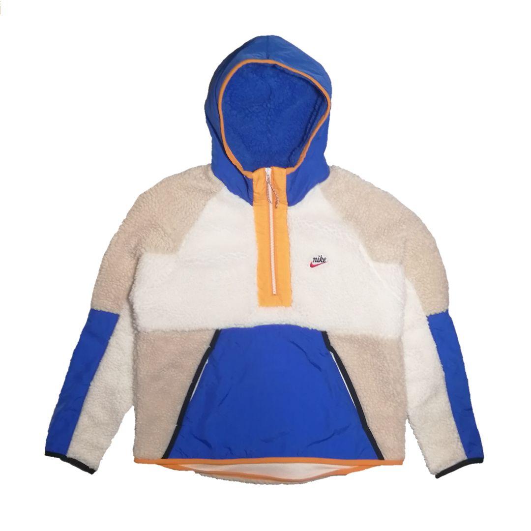 【美品】NIKE ナイキ ハーフジップ ボアフリースフーディー 青 M nrcg.lt