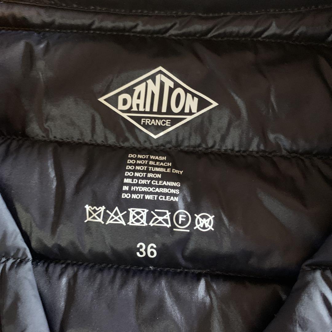 DANTON ブラック ロングダウンジャケット 36