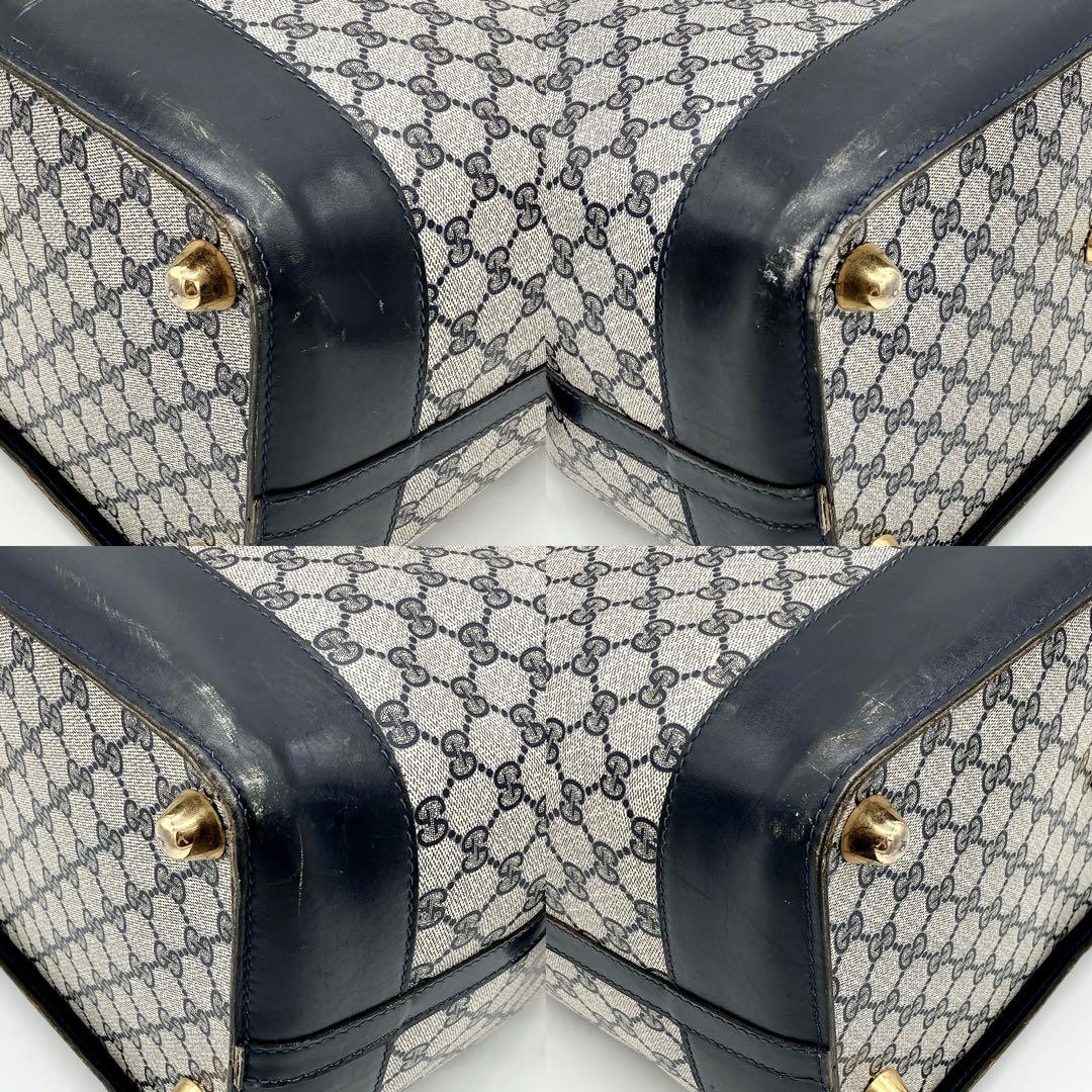 GUCCI】ボストンバッグ 旅行鞄 GGスプリーム ネイビー PVC