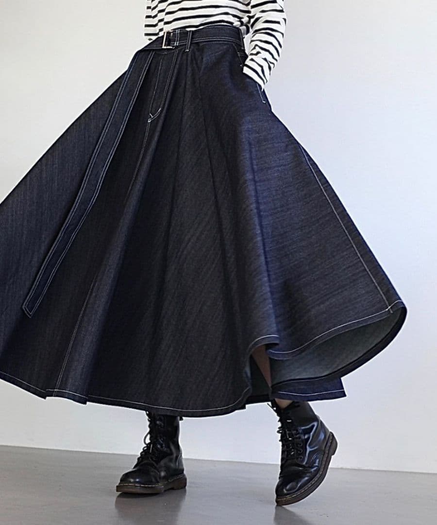 foufou スーパーフレアデニムスカート　super flare denim flare